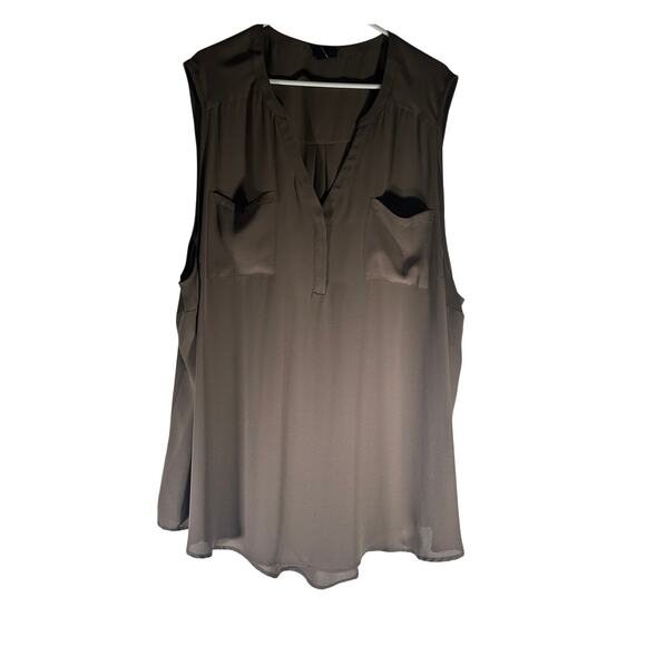 Torrid Harper Georgette Sleeveless Blouse – Brown Mocha – Size 5X - Picture 2 of 9